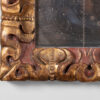 Deeply Carved Giltwood and Red Painted Mirror Frame with Original Mercury Plate, Spain Circa 1900