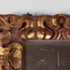 Deeply Carved Giltwood and Red Painted Mirror Frame with Original Mercury Plate, Spain Circa 1900