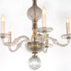 Vintage American Cut Crystal and Brass Chandelier, Circa 1930