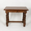 Italian Walnut Two Drawer Side Table with Robust Turned Legs Circa 1880