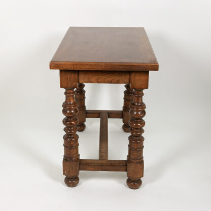 Italian Walnut Two Drawer Side Table with Robust Turned Legs Circa 1880