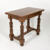 Italian Walnut Two Drawer Side Table with Robust Turned Legs Circa 1880