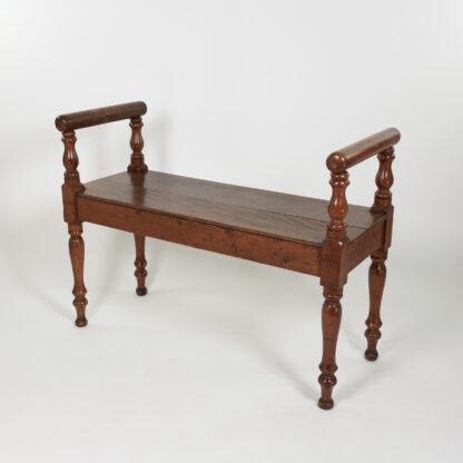 Late Victorian Mahogany Window Bench with Raised Arms English, Circa 1890