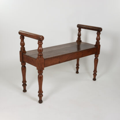 Late Victorian Mahogany Window Bench with Raised Arms English, Circa 1890