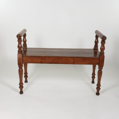 Late Victorian Mahogany Window Bench with Raised Arms English, Circa 1890