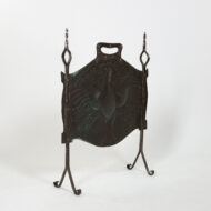 Arts & Crafts Copper and Iron Firescreen Depicting a Peacock English, Circa 1880