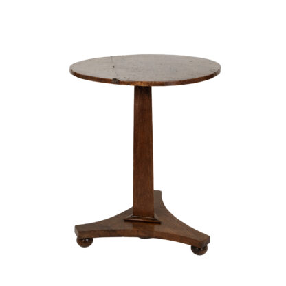 Round Pedestal Table with Thuya Burl Top on Elm Column Base English Circa 1810