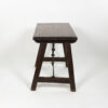 Small Scale Spanish Walnut Trestle Table with Iron Stretcher Circa 1850