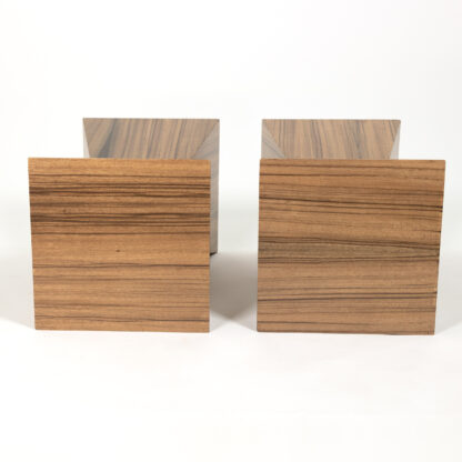 Custom Pair of Zebrawood Geometric Cocktail Tables, Contemporary