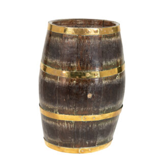 Brass Bound Oak Stick Barrel, English Circa 1890