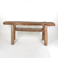 French Wood Worker’s Bench with Vise and Lower Shelf Circa 1880