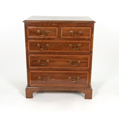 Georgian Style Mahogany Bachelor’s Chest with Satinwood Inlay, English, circa 1890