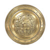Large Embossed Brass Charger with Coat of Arms, English, Circa 1860