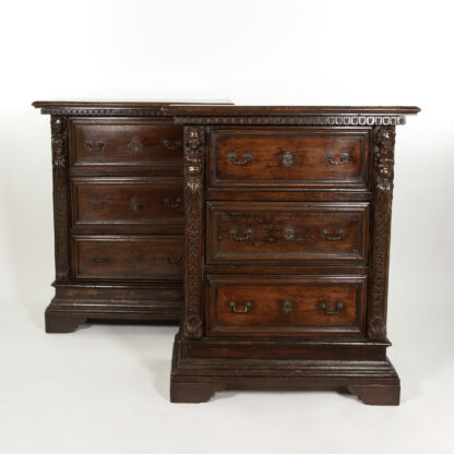 Pair of Narrow 18th Century Italian Walnut Buffets, Italy circa 1780