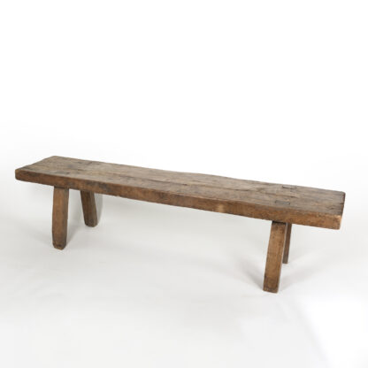 Rustic English Single Slab Top Elm Work Bench Circa 1680