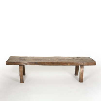 Rustic English Single Slab Top Elm Work Bench Circa 1680