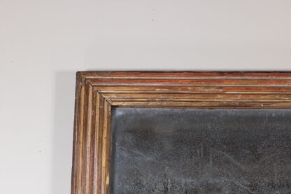 French Fluted Giltwood Mirror Frame With Original Mercury Plate, Circa 1860