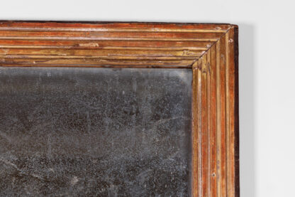 French Fluted Giltwood Mirror Frame With Original Mercury Plate, Circa 1860