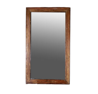 French Fluted Giltwood Mirror Frame With Original Mercury Plate, Circa 1860