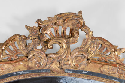 French Baroque Period Carved Giltwood Mirror Frame With Original Mercury Plate, Circa 1750