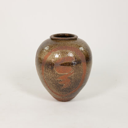 Ovoid Form Salt-Glazed Studio Pottery Vase, American 1960s