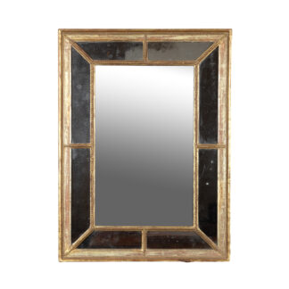 English Regency Giltwood Mirror with Divided Plate, Rectangular, Circa 1820