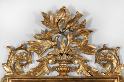 French Carved Giltwood Mirror Frame With Urn, Scrolling Foliage, and Birds, Circa 1880