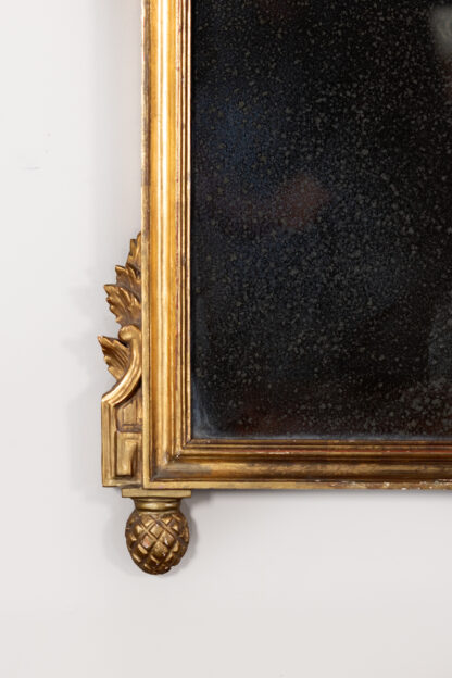 French Carved Giltwood Mirror Frame With Urn, Scrolling Foliage, and Birds, Circa 1880