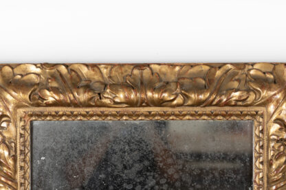 French Giltwood Mirror with Foliate and Chain Moulding, Rectangular, Circa 1850