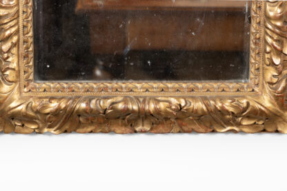 French Giltwood Mirror with Foliate and Chain Moulding, Rectangular, Circa 1850