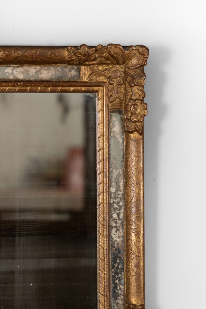 Italian Baroque Style Carved Giltwood Frame with Mercury Plate, Circa 1850