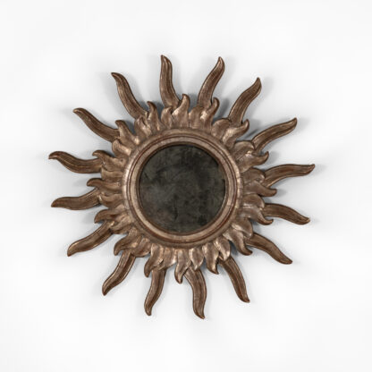 Pair of Contemporary Silvergilt Sunburst Mirrors, Italy 20th Century