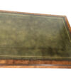Queen Anne Style Burl Walnut Writing Table with Embossed Green Leather Top, English circa 1860