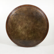 English Mahogany Drum Table with Embossed Leather Top Circa 1900