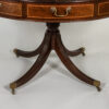 English Mahogany Drum Table with Embossed Leather Top Circa 1900