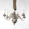 Flemish Baroque Style Silver Plated Cast Bronze Six Light Chandelier Netherlands circa 1870