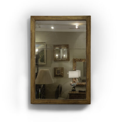 Tall Fluted Giltwood Mirror Frame with Original Mercury Plate French, Circa 1850