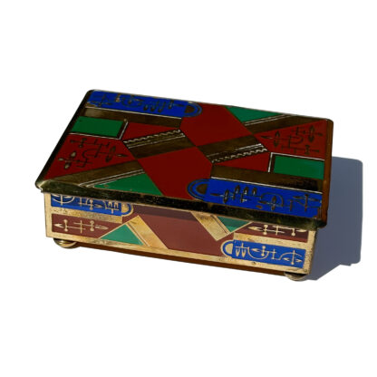 Art Deco Brass and Enamel Cigarette Box Austrian, Circa 1920