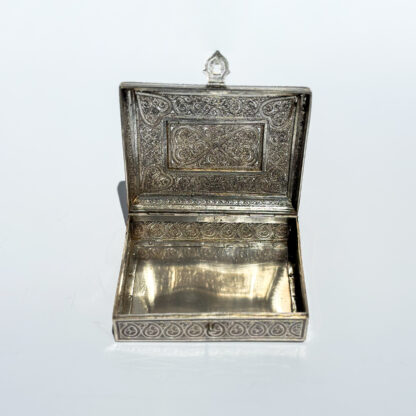 Persian Silver Filigree Box with Arabesque Motifs, Circa 1900