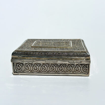 Persian Silver Filigree Box with Arabesque Motifs, Circa 1900