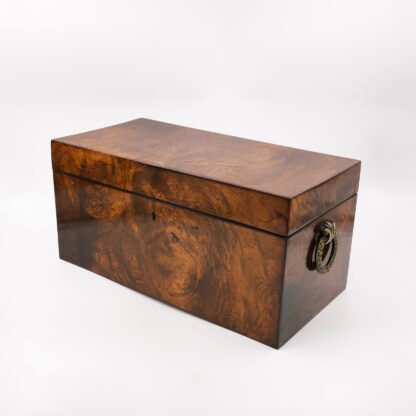 George III Burl Walnut Tea Caddy, English, Circa 1800