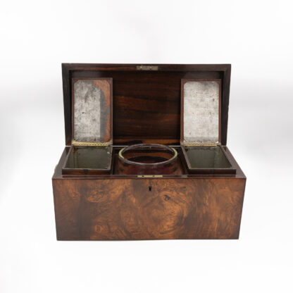 George III Burl Walnut Tea Caddy, English, Circa 1800