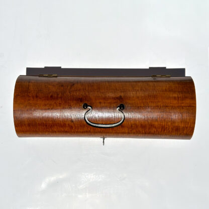 Cylindrical Satinwood Glove Box; English, circa 1900