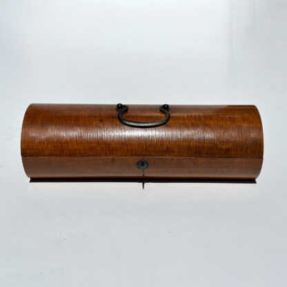 Cylindrical Satinwood Glove Box; English, circa 1900