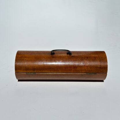 Cylindrical Satinwood Glove Box; English, circa 1900