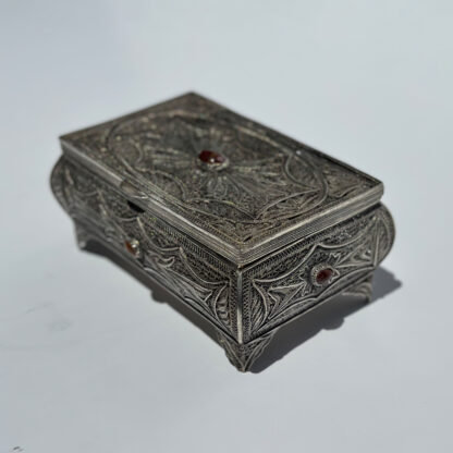 Russian Silver Box with Semiprecious Stones Russian, circa 1859