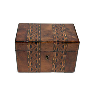 Walnut Dressing Box with Specimen Wood Inlay English, Circa 1860