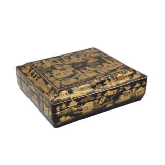 Chinese Export Gaming Box with Chinoiserie Decoration Circa 1890