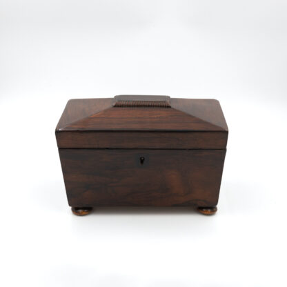 Rosewood Sarcophagus Tea Caddy English, Circa 1860