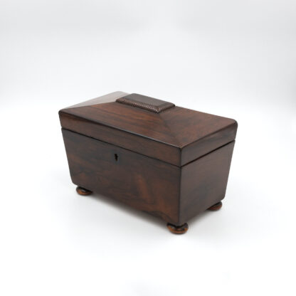 Rosewood Sarcophagus Tea Caddy English, Circa 1860